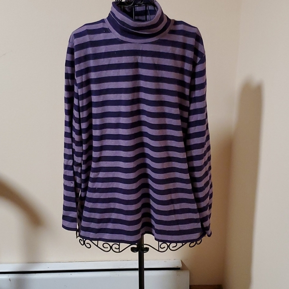 Rafaella Tops - Raffaello purple stripped turtleneck size 1X